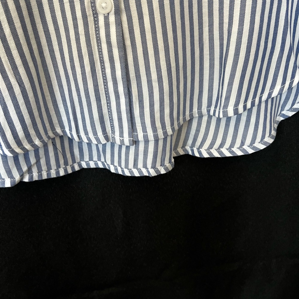 SOLD๐ ๐ NWT BEACHLUNCHLOUNGE โSpencerโ Blue & White Striped High-Low Shirt | - Picture 5 of 10
